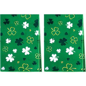 hoyuwak Microfiber St. Patricks Day Kitchen Dish Towels  2-Pack, 18 x 26 Inches  Ultra-Soft, Highly Absorbent, Reusable  Cute Irish & Spring Festive Decor for Home (Large, Green)