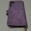 Wallet Case for Samsung Galaxy S25 Edge 5G with Wrist Strap Lanyard Vintage Leather Flip Credit Card Holder Stand Accessories Cell Phone Cover for S25Edge 25S S 25 25Edge 6.66 2025 Purple