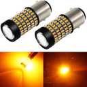 PHINLION 1157 LED Turn Signal Light Bulbs, 2800 Lumen Super Bright 2357 7528 BAY15D Amber Yellow LED Blinker Light Bulb, Pack of 2