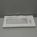 Wireless Keyboard and Mouse, Silent Keyboard Mouse Combo, Full-Sized Colorful Typewriter Keyboard with Round Keycaps, 2.4G Cute Mouse Compatible with PC/Laptop/Computer(Milk Tea)