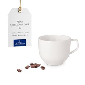 Villeroy & Boch Afina Coffee Cup, Premium Porcelain, Made in Germany, Dishwasher and Microwave Safe, 3.25 x 2.5 in, Stackable, White