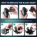 kensen 7D Head Shaver Replacement Head - Electric Shaver Replacement Head 7 Heads for Bald Men Wet and Dry Compatible Many Models Waterproof Head Razor