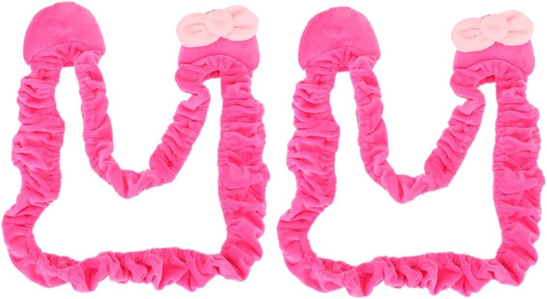 Mipcase 2pcs Pink Cartoon Monitor Cover for Desktop PC Elastic Dustproof Protective Sleeve Anti-Static Computer Monitor Case Suitable for Home and Office