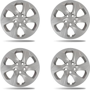 ABS Hubcaps Compatible with Toyota RAV4 2019-2024 | OEM Style 17in Wheel Covers (Set of 4) | 6-Spoke Replacement | Anti-Rust Coating Design (Gloss Silver)