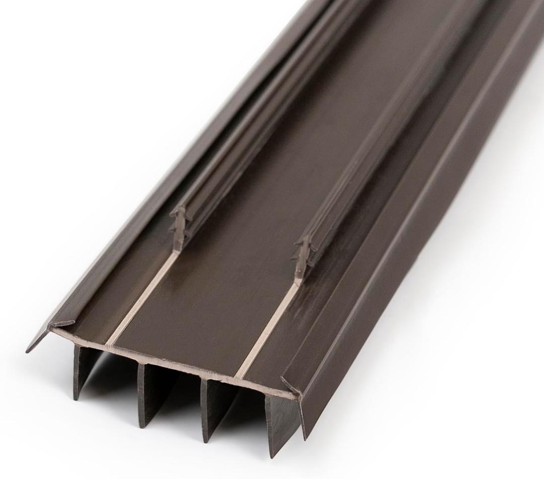 Vinyl Replacement Under Door Seal, Door Bottom with Fins for Exterior Doors, Weather Stripping Door Seal - 36 inches (Brown)