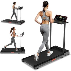 Treadmills for Home, Compact Treadmill with Handles, 3.0HP Electric Walking Pad Treadmill with Removable Desk Workstation & LED Display, Running Machine for Home Office with 320 LBS Capacity