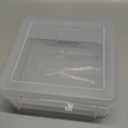 12 Pack Storage Containers with Latching Lid 5" x 5"x 1.9" Small Plastic Clear Stackable Boxes for Office and Beauty