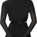 Dayrose Modal/Mesh Sleeve Women Ballet Shrug, Women Bolero Dance Top for Leotards, Dress (XL)