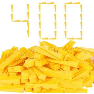 400pcs Tile Leveling System Wedges, Reusable, 1/32, 1/16, 1/8 Inch Spacer Compatible,Wall Tile Installation Kit (yellow, 400)