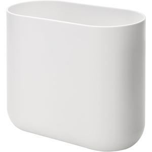 iDesign Small Slim Plastic Bathroom Trash Can, Garbage Can for Bedroom, Office, Desk, Dorm, White