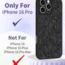 2 x Toycamp for iPhone 16 Pro Case 6.3 Inch - Women Girls Flower Floral Cute Black Frosted Slim Fit Design Soft TPU Shockproof Protective Girly Pretty Fashion Phone Cover for Apple for iPhone 16 Pro Case
