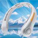 Portable Neck Fan Rechargeable Wearable Personal Fan Blow Cold Air, 5 Speeds, USB Battery, Neck Cooler with Neck brace, Gift for Men Women, Sports, Gardening, Home, Outdoors, Travel, Camping (Gray)