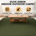 Grefinity Marine Carpet,5 FT x 10 FT Olive Green Indoor Outdoor Carpet 0.2" Thick with Water-Proof TPE Backing, Non-Slide for Home, Patio, Porch, Deck