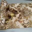 Loom and Mill Jacquard Table Runner 72 inches Long, Thick Fabric Floral Table Runners with Handmade Tassels for Dining Room Kitchen Holiday Table Setting Dresser Party Christmas Decor(Khaki,13”x 72”)