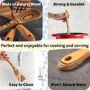 Dishwasher Safe Handcraft Wooden Spoons for Cooking-3PCS Sturdy Wooden Spoons Set, Wooden Kitchen Utensil Set for Nonstick Cookware, Heat Resistant