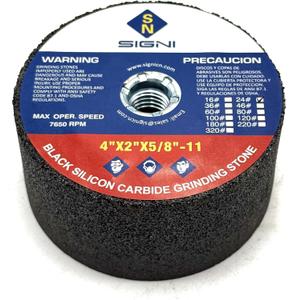 SIGNI 4 inch Silicon Carbide Grinding Stone with 5/8 Arbor for Grinding Masonry (24 Grit)