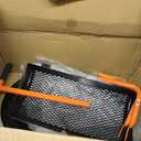 VEVOR Compost Spreader, 24.4-25.6" Height Adjustable Handle, 24" Wide, Lawn and Garden Peat Moss Roller with Side Latches, Powder Coated Steel Mesh Basket for Spreading Manure, Topsoil, Black