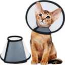 Vivifying Cat Cone Collar 3 Sizes Lightweight Soft Edge Recovery Cone for Cats, Adjustable Plastic Elizabethan Anti-Lick E-Collar for Post-Surgery Protection (Small)