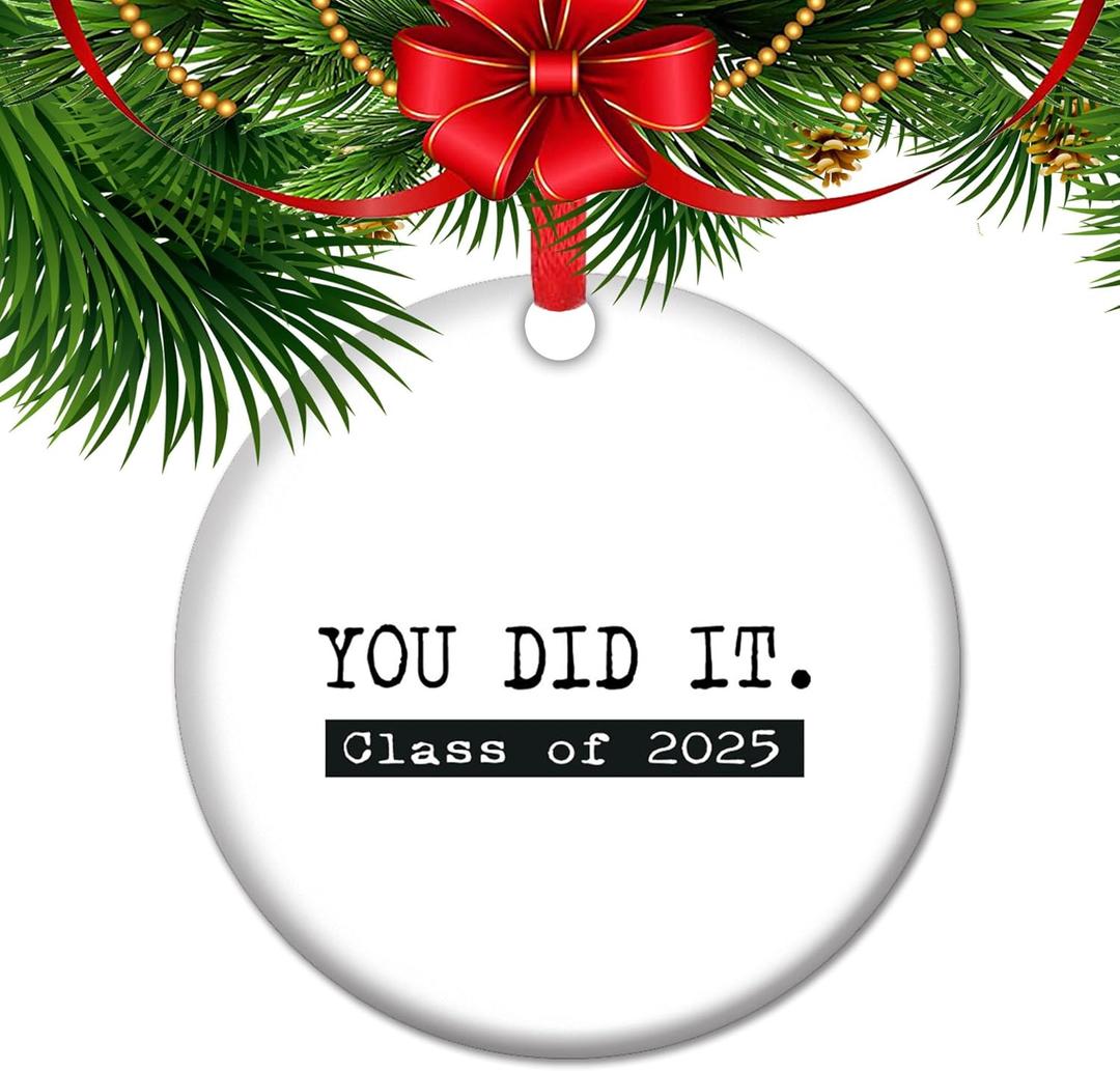 Class of 2025 Graduation Ornament  Keepsake Gift for High School & College Grads, Masters Degree Gift, Commemorative Decor for Graduating Students (V18)