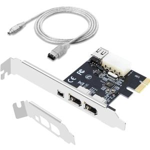 Firewire Card,Internal Firewire Port Cards,1394A PCIE 4-Ports FireWire 400 Expansion Card for Windows Desktop PCs