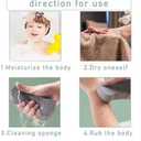 3D Magic Body Scrubber Exfoliator Bath Sponge, Super Soft Shower Exfoliating Dead Skin Remover for Adults, Children & Pregnant Women, Skin Friendly &Reusable for All Skin Types(Blue+Pink+Gray) 3 Pack