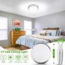 Hlite 13inch LED Flush Mount Ceiling Light, 36W 3600LM Ultra Bright, 5000K Daylight White Ceiling Light Fixture for Bedroom Kitchen Bathroom Hallway, Nickel