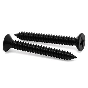 #10 x 1-1/2" Flat Head Self Tapping Screws Metal Drilling Screws 18-8 Stainless Steel 304 Black Finish 50 PCS