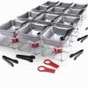 Alpha Living 12 Pack - Disposable Chafing Dish Buffet Set, Welded Body Food Warmers for Parties, 2hr Fuel Cans Complete Set, Half Size Pans, Warming Trays
