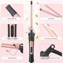 Thin Curling Iron, 3/8 Inch Small Curling Iron Wand for Short & Long Hair, Small Ceramic Barrel with 2 Temperature for Tight Curls, Include Heat Resistant Glove