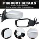 Left Driver Silver Side Mirror Compatible with Nissan Altima 2013-2018 Sedan Power Glass/Non-Folding/Non-Heated Door Mirrors Outside Rear View Mirror Replace # 963023TH0A