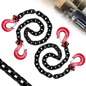 5/16" Trailer Safety Chains G80 Tow Chains with G70 Clevis Safety Hooks|36" Heavy Duty 4900 lbs Safety Working Load 17000 lbs Break Strength Transport Chains |Truck Binding Chains (2 Pack EP Black)