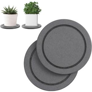 2Pcs Plant Saucer for Indoor — 6 inch Instant Dry Plant Tray Diatomaceous Earth Round Plant Drip & Drainage Trays for Indoors, Grey