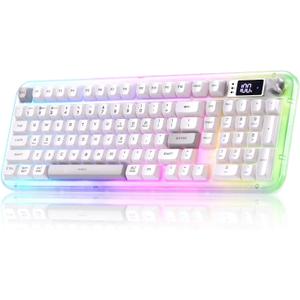 K98Pro Gaming Keyboard, Wireless Creamy Computer Keyboards(White)