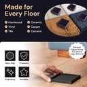 CasterMaster Square Rubber Caster Cups 4 Inch - Non Slip Furniture Pads for Hardwood Floors - Heavy Duty Bed Stoppers, Sofa Leg Protectors & Chair Feet Covers, Black 4 Pack