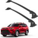 DBXB-RV Heavy Duty Black Aluminum Roof Rack Crossbars Compatible with Toyota Grand Highlander/TX 2024up (excl. 2026 LE/Hybrid LE) 260lb Loading, Metal Lockable Anti -Theft Locker with Die Down Loop.