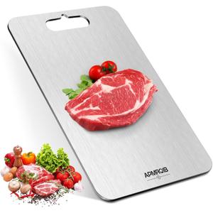 Titanium Cutting Boards for Kitchen, 100% Pure Titanium Cutting Boards Double Sided Non Toxic Cutting Board, Hygiene Durable Dishwasher Safe 13 8(M)