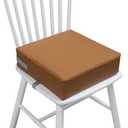 Toddler Booster Seat for Dining Table, 2 Elastic Seat Belts, Anti-Scratch PU Skin-Friendly, Waterproof, Anti-Wrinkle, Detachable Non-Slip Bottom - Brown