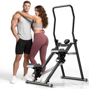 MOMODA Stair Stepper Resistance Adjustable Folding Vertical Climber Machine for Home Gym Full-Body Workout