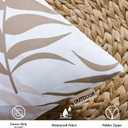 MIULEE Pack of 2 Decorative Outdoor Waterproof Throw Pillow Covers Patio Pillow Cases Natural Leaves Pattern Spring Square Cushion Shams Shell for Garden Balcony Couch 16x16 Inch, Coffee Brown
