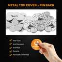 BEAMNOVA 100 Sets of Metal Button Supplies Blank 75mm / 2.95 in (Approx. 3 inch) for Button Maker Machine, Slick Metallic Back, Badge Making Parts Round DIY Pin Maker
