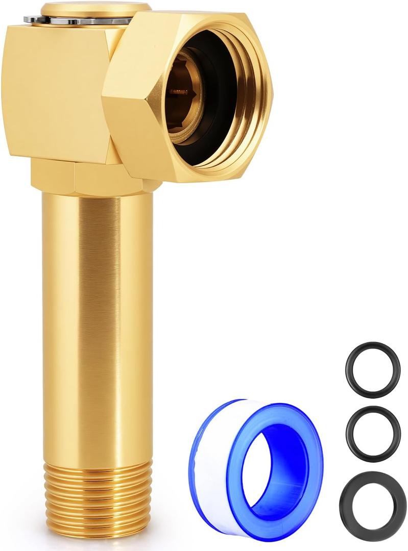 UNWAVER Garden Hose Reel Parts Swivel Elbow Connector Garden Hose Swivel Reel Replacement Fittings Brass Replacement Part Adapter (Extended length 1PCS)