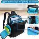 Travel Backpack for PS5/PS5 Slim/PS5 Pro, Protective Carrying Case Bag Compatible with PlayStation 5 Controllers for 17.3Laptop, Headset, Game Discs and More Gaming Accessories