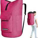 Laundry Bag Extra Large 115LLaundry Backpack with Shoulder StrapsSturdy Travel Laundry Bags with 4 PocketsLaundry Backpack Heavy DutyClothes Hamper Bag XXLCollege Dorm Essentials (Pink)
