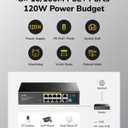 Cudy 8 Port Fast Ethernet 100Mbps PoE Switch 8 PoE+ Ports @120W, Plug & Play Sturdy Metal w/Shielded Ports Extend Mode Priority Mode FS1010PG