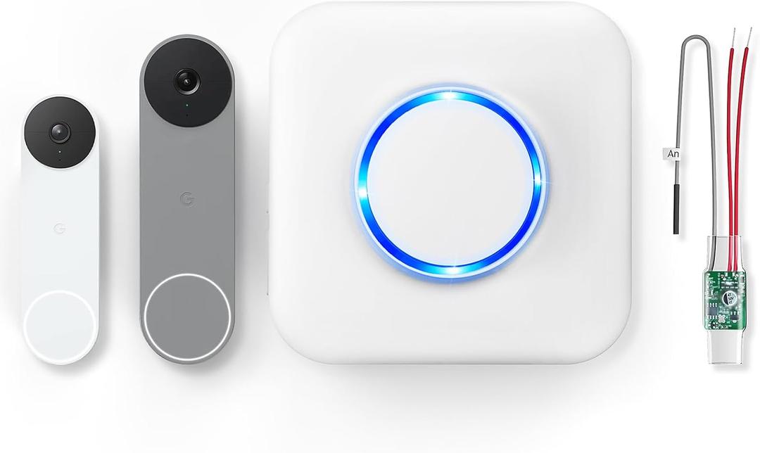 Wireless Doorbell Chime - Compatible with Google Nest Doorbell (Wired, 2nd Gen& 3rd Gen) and Google Nest Doorbell (Battery) with Wired Transmitter (1 Video Doorbell Extender 1 Receiver