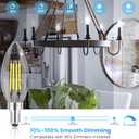 GGOYING E12 Candelabra LED Bulb 60W Equivalent, 600LM Dimmable Chandelier Light Bulbs, 5000K Daylight White, 85+ CRI Candle Base Clear Filament Bulbs, 4-Pack