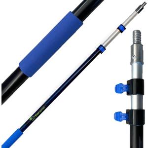 EVERSPROUT Pro Pole, 5-to-12 Foot Heavy Duty Extension Pole (3-Stage), Lightweight Anodized Aluminum, Telescoping Pole - Fits Standard ACME Threaded Adaptor for Cleaning, Squeegee, Bulb Change & More