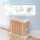 Wooden Baby Playpen, Natural Solid Wood Playpen, 66 x 45 x 24 inches
