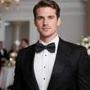 Bow Tie Pocket Square Cufflinks Set for Men, Adjustable Pre-tied Bowtie, Men's Tuxedo Bow Ties (Black)