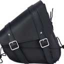 Motorcycle Swingarm Bag with Black Synthetic Leather, Swing Arm Bag Motorcycle Saddlebag Left Side Tool Bag Fit for Sportster Street Rebel 300 500 Dual Shock Models, Two Adjustable Straps